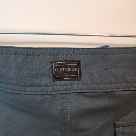 Burnside Men's Board Shorts Blue Tropical Ombre Drawstring Waist Swim Surf Short - Picture 3 of 9